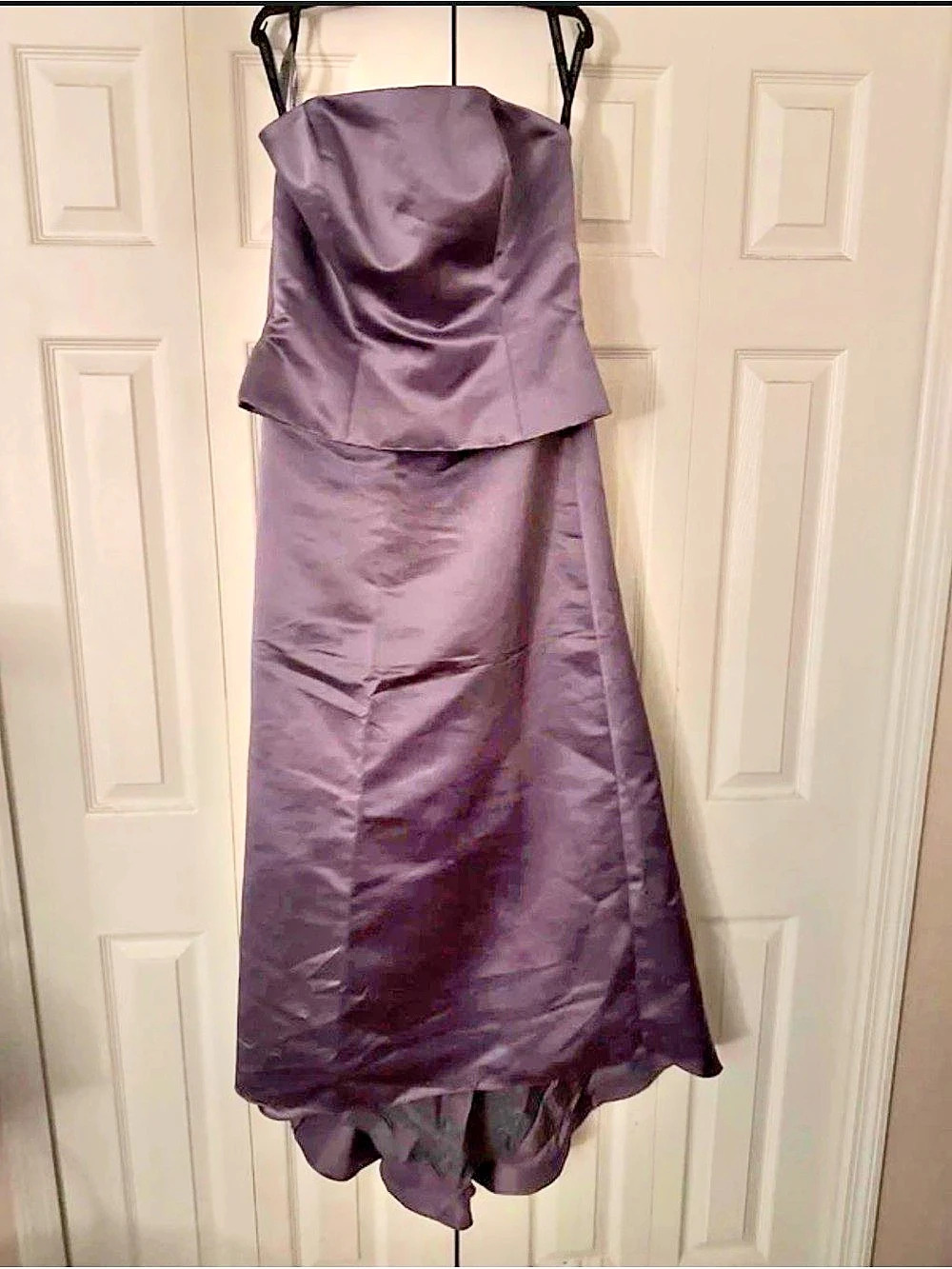 Levkoff Satin Maxi Dress Purple Size 10 Like New